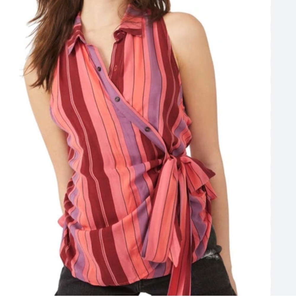 Mackenzie Wrap Button Up Top